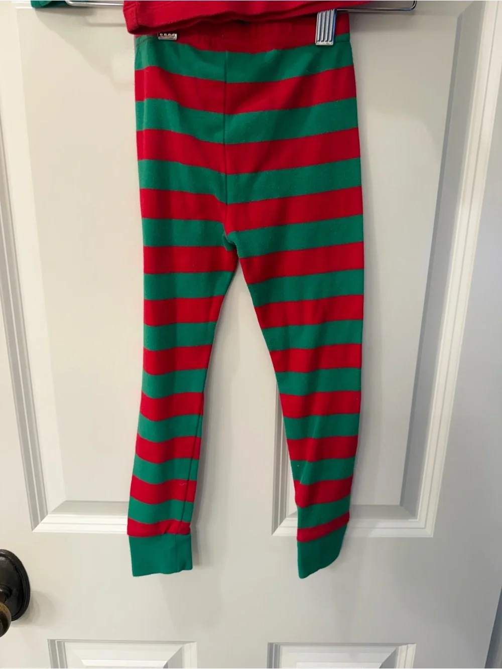 Red & Green Reindeer Stripe Kids Pajama Set - Personalized